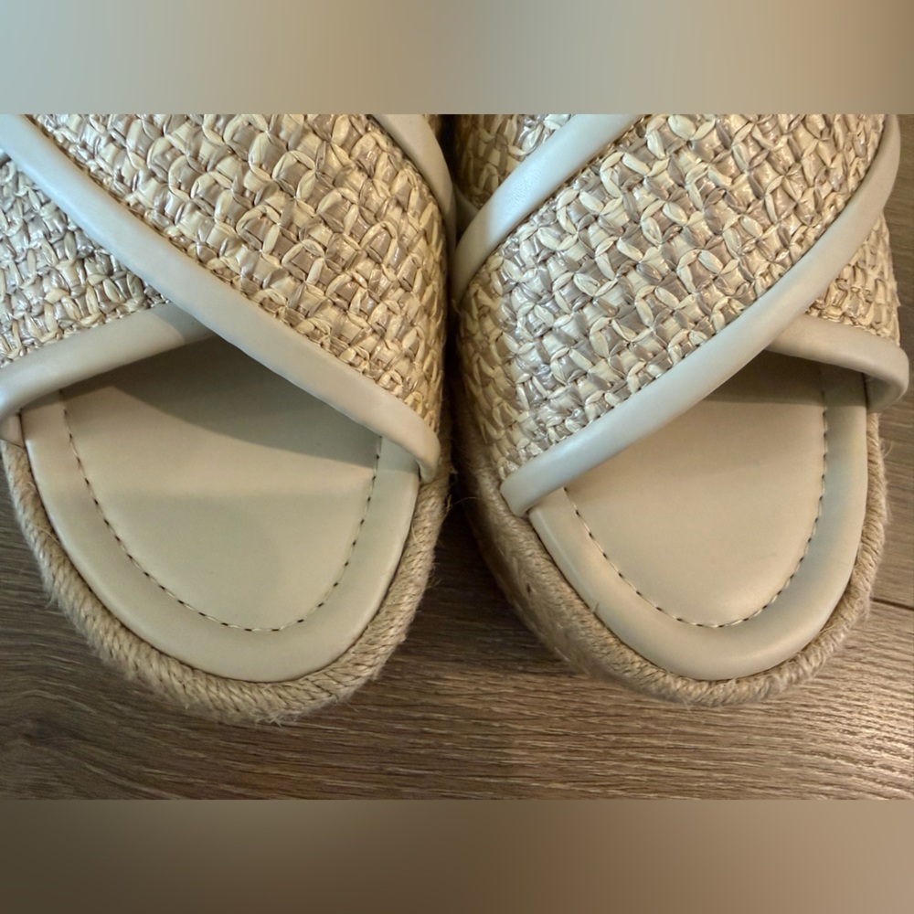 Dolce Vita Eldora Crisscross Raffia Espadrille Platform Slide Sandals Size 9.5 - Picture 12 of 12